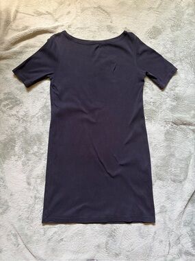Ralph Lauren Simple Casual Black Short-Sleeve Mini Dress